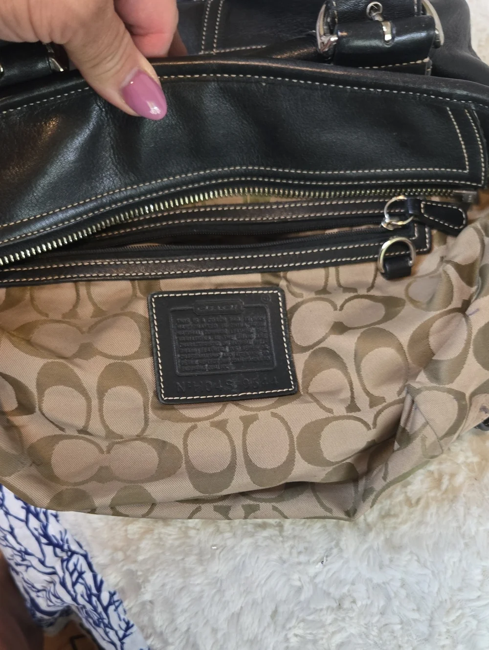 Coach Black Leather Shoulder Bag with Silver Hardware